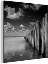 Décoration murale Métal - Peinture Aluminium Industriel - Tirage photo noir et blanc Temps orageux - 90x90 cm - Dibond - Photo sur aluminium - Décoration murale industrielle - Pour le salon/chambre