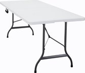 Casa Opvouwbare tuintafel wit kunststof 220x70x72cm