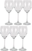 Clayre & Eef Wijnglas set van 6 Ø 8*20 cm / 300 ml Transparant Glas Wijnkelk Rode wijn glas drinkglas