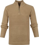 Dstrezzed - Half Zip Trui Off Khaki - S - Slim-fit