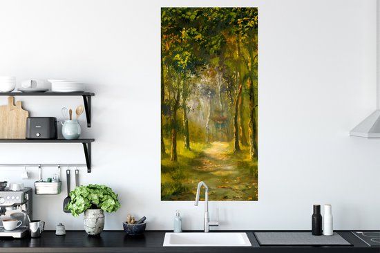 Affiche Une illustration d'un chemin à travers la forêt - 60x120 cm