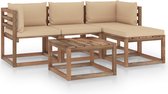 Decoways - 5-delige Loungeset met beige kussens