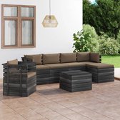 Decoways - 7-delige Loungeset met kussens pallet massief grenenhout