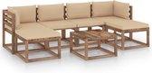 Decoways - 7-delige Loungeset pallet met kussens geïmpregneerd grenenhout