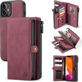 CaseMe - Telefoonhoesje geschikt voor Apple iPhone 13 Mini - Back Cover en Wallet Book Case - Multifunctioneel - Rood