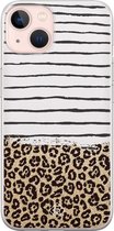 iPhone 13 hoesje siliconen - Luipaard strepen | Apple iPhone 13 case | TPU backcover transparant