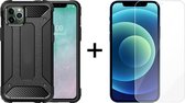 iPhone 13 Pro hoesje shock proof case zwart apple armor - 1x iPhone 13 Pro Screenprotector