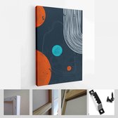 Abstracte nacht als achtergrond op Mars. Set van abstracte zwarte handgeschilderde illustraties voor briefkaart, Social Media Banner, Brochure Cover Design of wanddecoratie achterg