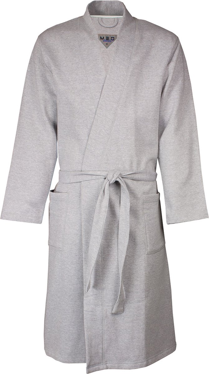 MEQ Heren Badjas - Kamerjas - Kimono - Grijs - Maat S