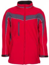 Planam softshell jas Plaline (2700) - Rood | Grijs - 4XL