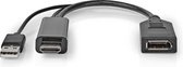 Nedis HDMI-Adapter - HDMI Connector - DisplayPort Male - Vernikkeld - Recht - PVC - Zwart - 1 Stuks - Envelop