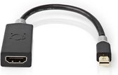 Nedis Mini DisplayPort-Kabel - DisplayPort 1.4 - Mini-DisplayPort Male - HDMI Output - 48 Gbps - Verguld - 0.20 m - Rond - PVC - Antraciet - Window Box