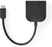 USB-C Adapter - USB 3.2 Gen 1 - USB-C Male - DVI-D 24+1-Pins Female - 1080p - 0.20 m - Rond - Vernikkeld - PVC - Zwart - Polybag