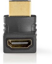 HDMI-Adapter - HDMI Connector - HDMI Female - Verguld - 270° Gehoekt - ABS - Antraciet - 1 Stuks - Window Box