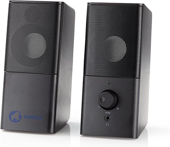 Nedis Gaming Speaker - Speaker-kanalen: 2.0 - USB Gevoed - 3,5 mm Male - 18 W - Zonder Verlichting - Volumebediening - Output: 1x 3,5 mm Audio Out