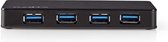 Nedis USB-Hub - USB-A Male - 4x USB A Female - 4-Poorts poort(en) - USB 3.2 Gen 1 - Netvoeding / USB Gevoed - 4x USB