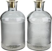 Kandelaars - fles met kaarshouder glas ø10.3x20.5cm 1pc mix box a / 2 - grey - 103x2051x