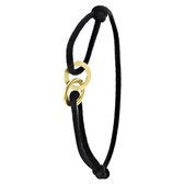 Lucardi Dames Satijnen koordarmband eternity - Staal - Armband - Cadeau - 19 cm - Goudkleurig