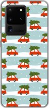 Geschikt voor Samsung Galaxy S20 Ultra hoesje - Kerst - Kerstboom - Patronen - Siliconen Telefoonhoesje