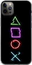 Geschikt voor iPhone 12 Pro Max hoesje - Gaming - Controller - Neon - Siliconen Telefoonhoesje
