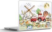 Sticker ordinateur portable - 15,6 pouces - Enfants - Ferme - Animaux