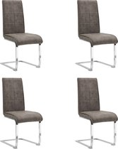 vidaXL Eetkamerstoelen 4 st kunstleer donkerbruin