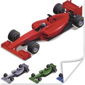 Différentes voitures de course de couleur de la Formule 1 dans un poster illustration 75x75 cm - Tirage photo sur Poster (décoration murale salon / chambre)
