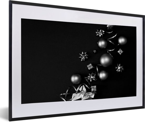 patroon kromme US dollar Fotolijst incl. Poster Zwart Wit- Kerstmis - Kerstversiering - Kerstballen  - zwart wit... | bol.com