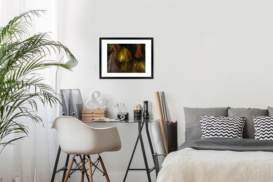 Affiche avec cadre Jungle - Feuilles - Or - 40x30 cm