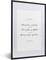 Fotolijst incl. Poster - What you think you become - Motivatie - Quotes - Spreuken - 40x60 cm - Posterlijst