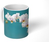 Mok - Koffiemok - Orchidee - Bloemen - Plant - Wit - Paars - Mokken - 350 ML - Beker - Koffiemokken - Theemok