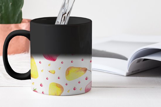 Magic Mug - Photo Heat Mug - Fruit - Aquarelle - Wit - 350 ML - Sinterklaas Gift - Noël Presents - Shoes Presents - Handout Presents