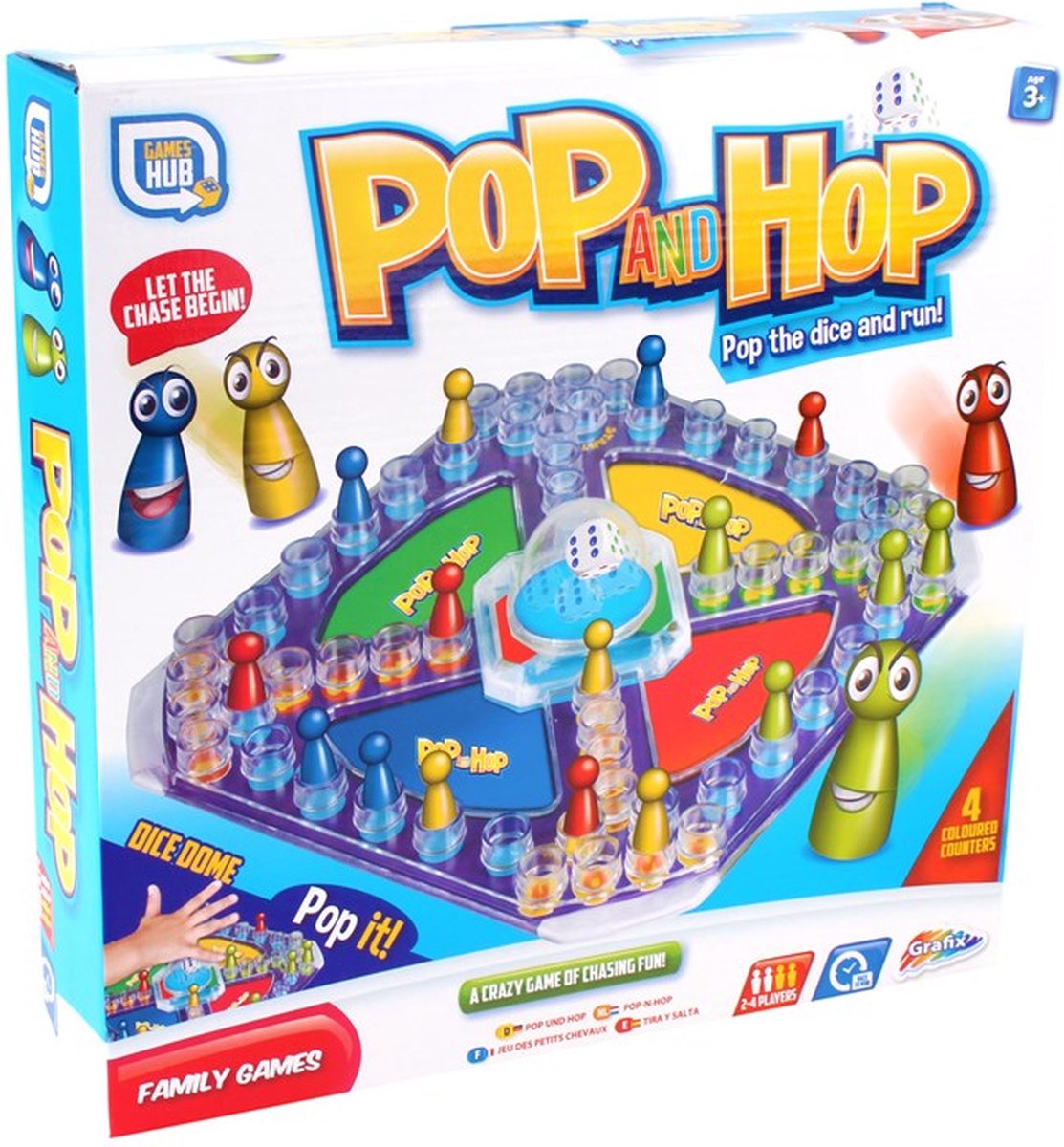 Pop en Hop - Mens erger je niet variant - bordspel voor kinderen | Grafix