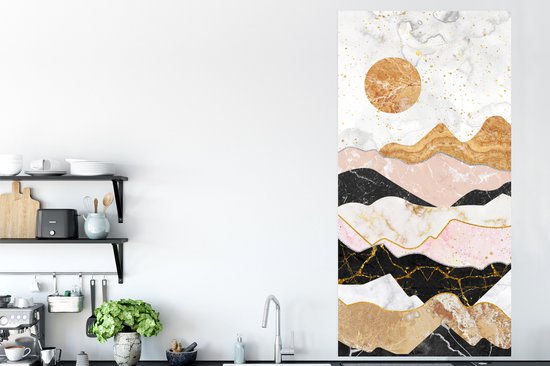 Affiche Marbre - Or - Pastel - 75x150 cm