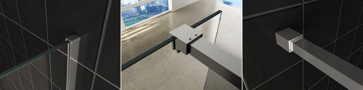 Klea Slim Muurprofielset En Stabilisatiestang 120cm Chroom