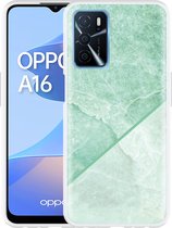 Oppo A16 / A16s Hoesje Green Marble - Designed by Cazy
