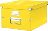 Boîte de Opbergbox Leitz Click & Store WOW PP avec couvercle - Boîte de rangement avec Poignées et porte-étiquette pour documents A4 - En carton solide de Premium Carton - Système de rangement - Taille moyenne - Jaune