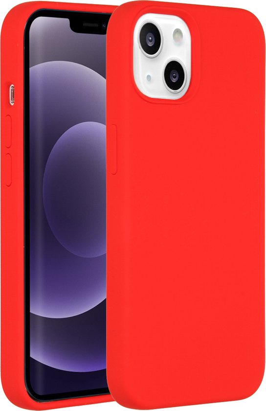 Accezz Hoesje Geschikt voor iPhone 13 Hoesje Siliconen - Accezz Liquid Silicone Backcover - Rood