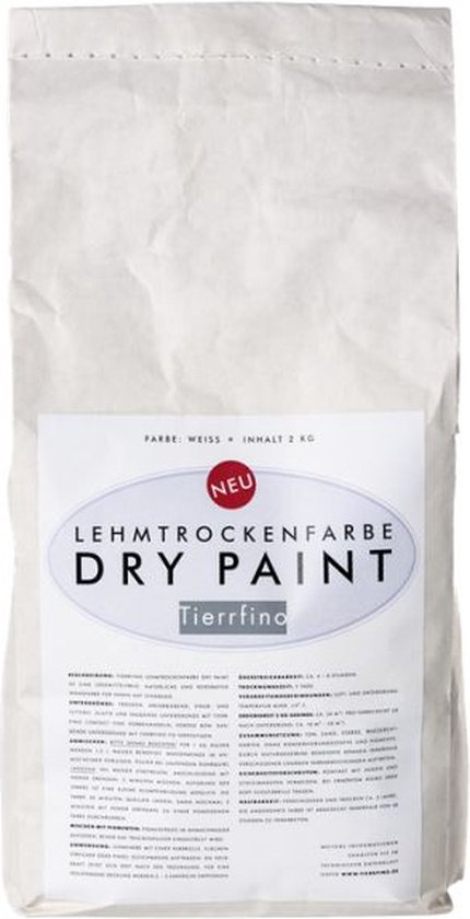 Tierrafino DryPaint - Biobased - Poederverf - Leemverf - Wit - 8 kg