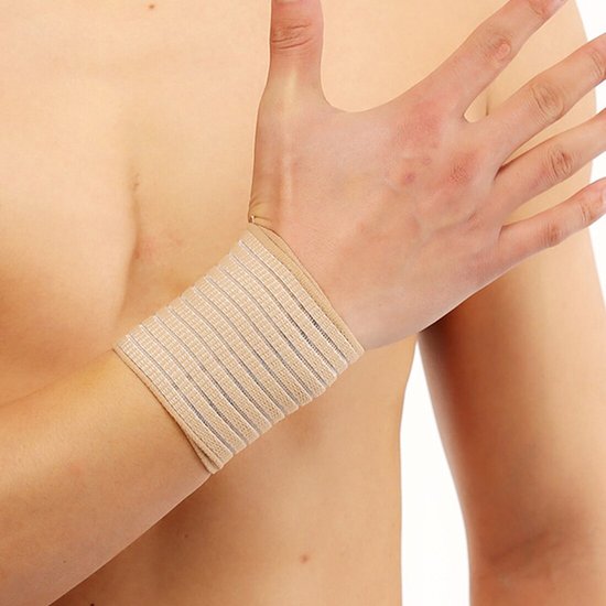 Foto: Jumada s sport polsbandage pols bescherming zwachtel polsband met klittenband beige