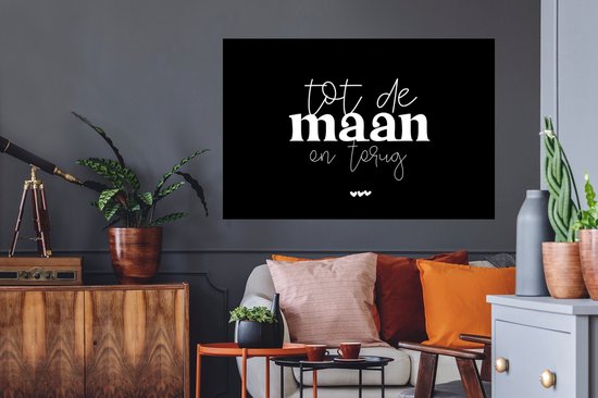 Stickers Stickers muraux - Citations - Vers la lune et retour - Amour - 120x80 cm - Film adhésif - Cadeau Saint Valentin