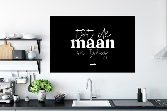 Stickers Stickers muraux - Citations - Vers la lune et retour - Amour - 120x80 cm - Film adhésif - Cadeau Saint Valentin