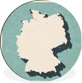 WallCircle - Wandcirkel - Muurcirkel - Vintage kaart van Duitsland - Aluminium - Dibond - ⌀ 30 cm - Binnen en Buiten