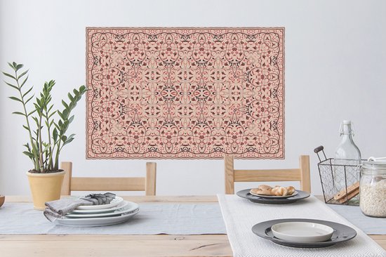 Stickers muraux - Tapis Persan - Tapis - Motifs - Rose - 90x60 cm - Film Adhésif