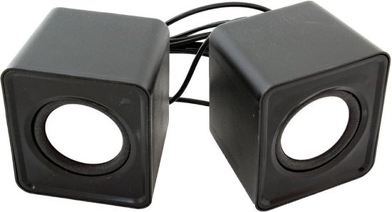 Mini PC Luidsprekers Set van 2 met USB / Jack - Zwart | bol.com
