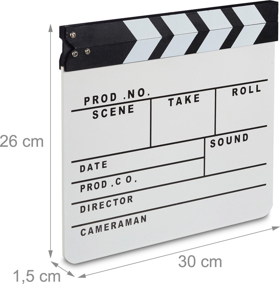 Clapboard En Anglais Clapperboard Réalisateur En Bois - Panneau Clap Cinéma 30x27cm Accessoire Film Clap De Cinéma