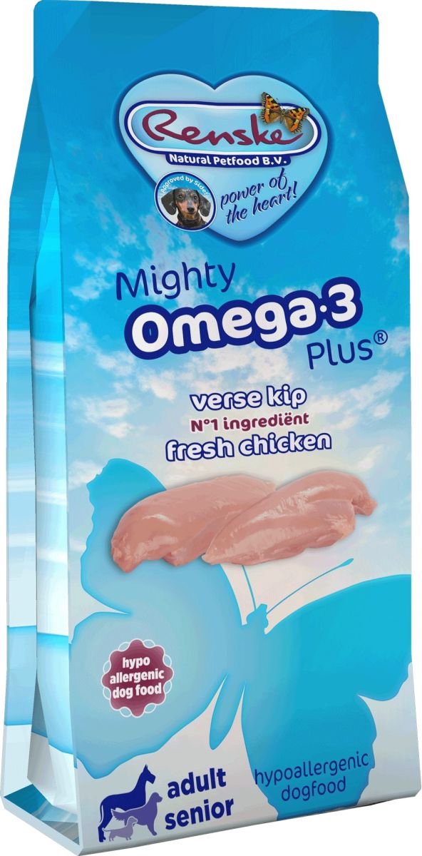 Renske Mighty Omega Plus Adult Senior Kip Rijst 15 kg
