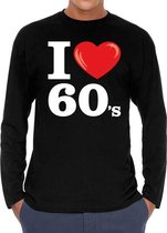 I love 60s / sixties long sleeve t-shirt zwart heren S