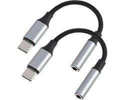 USB-C naar 3.5 mm Jack Adapter - 2 Stuks, HiFi Audio Headphone Adapter voor Smartphone, Geschikt voor Muziek, Bellen en Streaming, Compact en Draagbaar