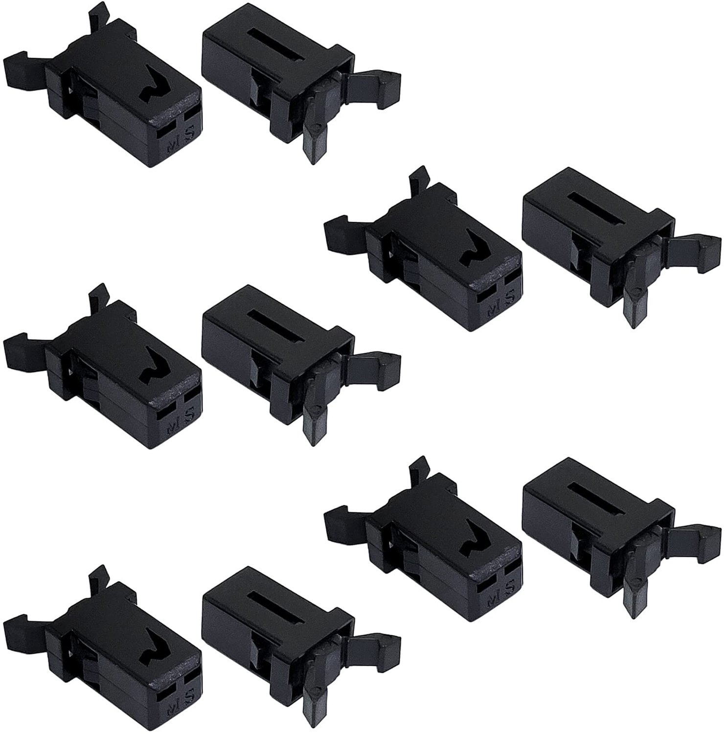 SnelShoppen - 10x Touch Lid Vuilnisbak Slot Plastic Vervanging voor 3-50 L Vuilnisbakken, Duurzaam en Eenvoudig te Installeren, Zwart